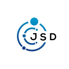 JSD letter technology logo design on white background. JSD creative initials letter IT logo concept. JSD letter design.