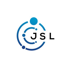 JSL letter technology logo design on white background. JSL creative initials letter IT logo concept. JSL letter design.