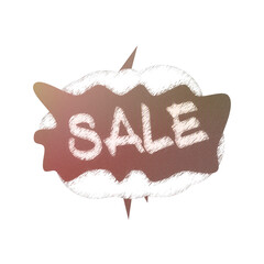 Abstract transparent halftone grunge sale sticker element.