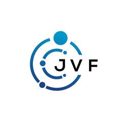 JVF letter technology logo design on white background. JVF creative initials letter IT logo concept. JVF letter design.