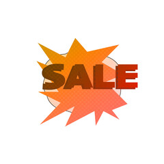 Fototapeta premium Abstract transparent halftone grunge sale sticker element.