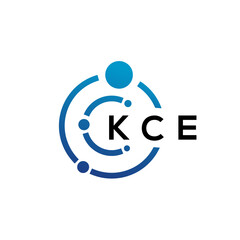 KCE letter technology logo design on white background. KCE creative initials letter IT logo concept. KCE letter design.