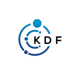 KDF letter technology logo design on white background. KDF creative initials letter IT logo concept. KDF letter design.