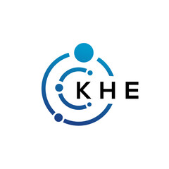 KHE letter technology logo design on white background. KHE creative initials letter IT logo concept. KHE letter design.