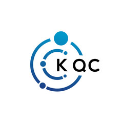KQC letter technology logo design on white background. KQC creative initials letter IT logo concept. KQC letter design.