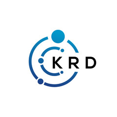 Fototapeta na wymiar KRD letter technology logo design on white background. KRD creative initials letter IT logo concept. KRD letter design.