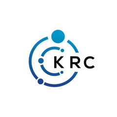KRC letter technology logo design on white background. KRC creative initials letter IT logo concept. KRC letter design.