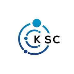 KSC letter technology logo design on white background. KSC creative initials letter IT logo concept. KSC letter design.
