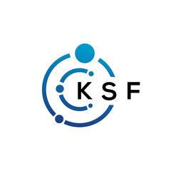 KSF letter technology logo design on white background. KSF creative initials letter IT logo concept. KSF letter design.