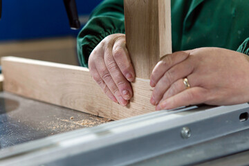 The interior of a furniture factory.