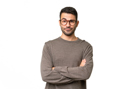Young handsome caucasian man over isolated background feeling upset
