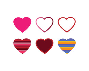 Heart icon in vector color variation