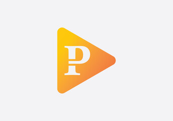 Play button icon logo and play button symbol image with letters