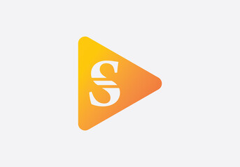 Play button icon logo and play button symbol image with letters