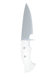 White bowie knife. vector illustration
