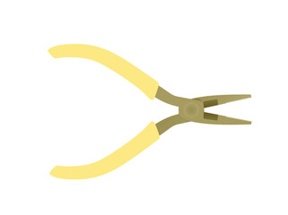 Metal long nose pliers. vector