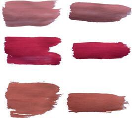 Watercolor brush strokes. Red tones. High quality vector illustration.