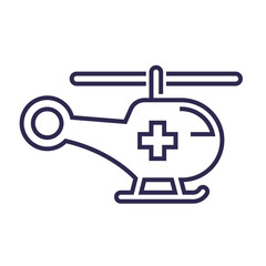 Air ambulance or medical helicopter line icon © nexusby