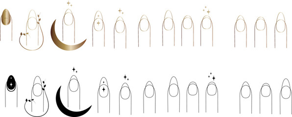 vector beauty gold manicure logo
