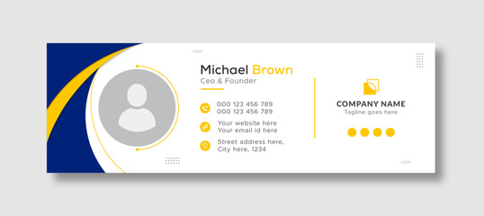 Corporate business professional modern email signature template or email footer and personal social media cover template design creative layout
