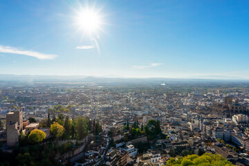  Cityscape from Alhambra in Granada, Spain on November 26, 2022