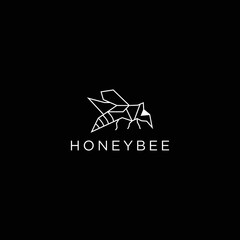Honey bee logo design. Vector illustration of modern 