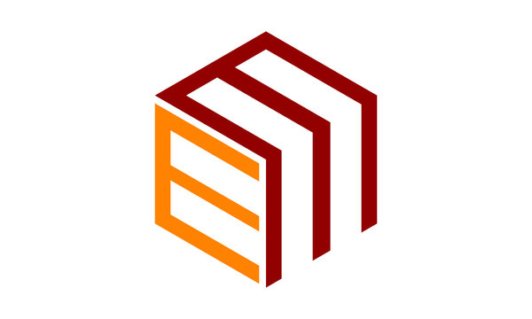 icon M&E cube letter logo