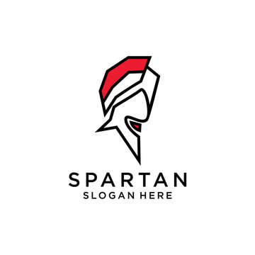 Spartan simple logo design flat