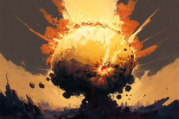 Nuclear Explosion, Concept Art, Digital Illustration