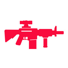 assault rifle with optical sight, gun  icon