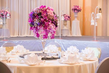 Wedding reception and cartering setting 