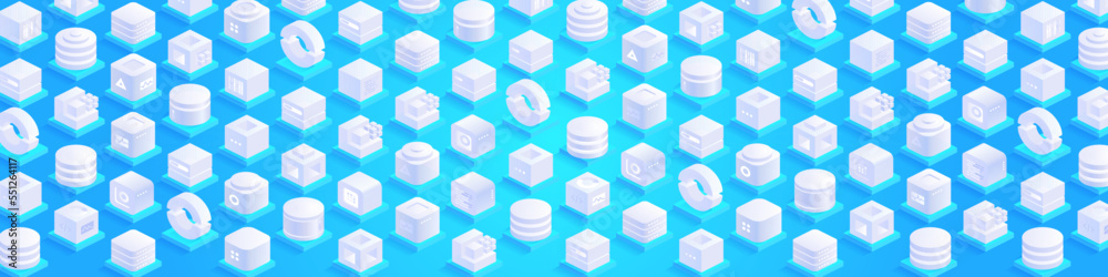 Poster technology background. abstract futuristic cubes design and different geometric shapes. digital inno
