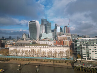 Obraz premium The City of London is one of the world's leading centers of finance. This view includes Tower 42 Gerkin, Willis Building, Tower Stock Exchange and Lloys of London