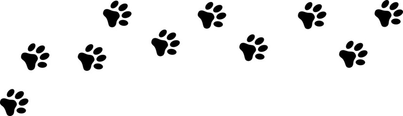 Fototapeta na wymiar Paw print foot trail. Dog, cat paw print. Vector