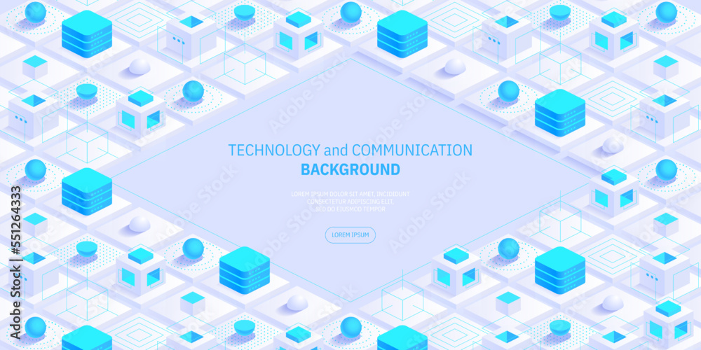 Poster futuristic abstract technology and communication network background. conveying connectivity, complex