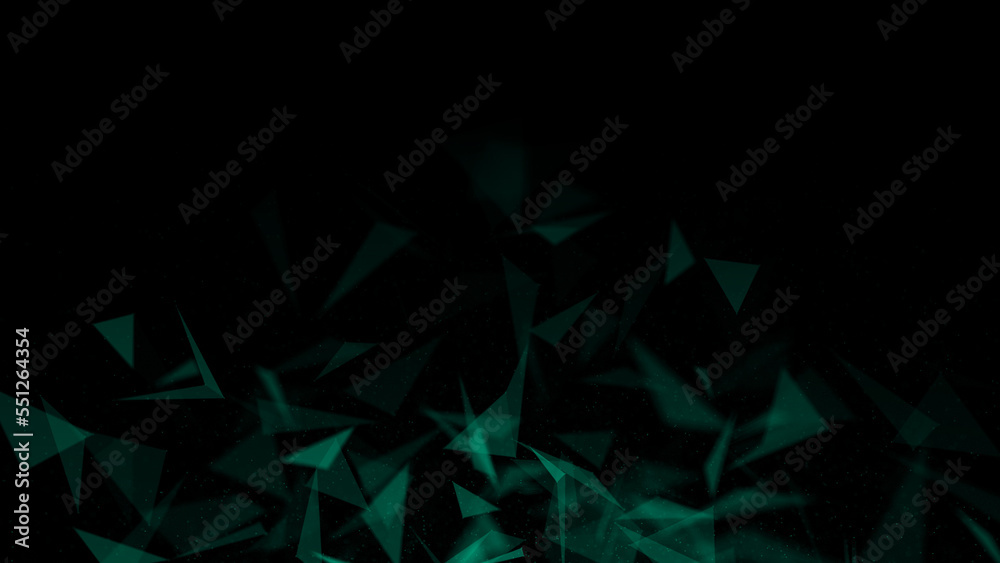 Poster abstract plexus geen geometry background. digital technology network connection concept. 3d rendered