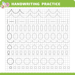 Educational practice with tracing lines for writing study