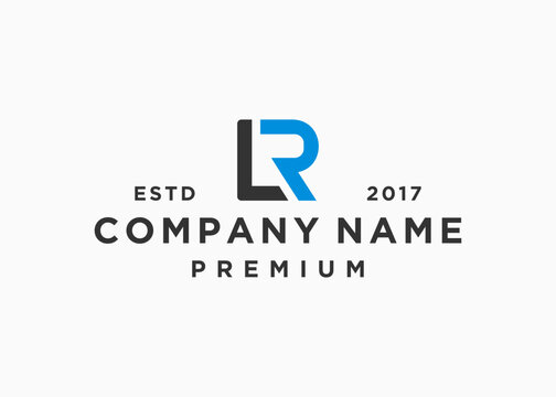 initial letter lr or rl logo design vector illustration template