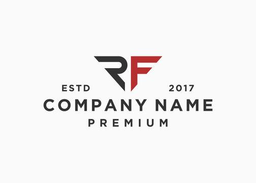 initial letter fr or rf logo design vector illustration template
