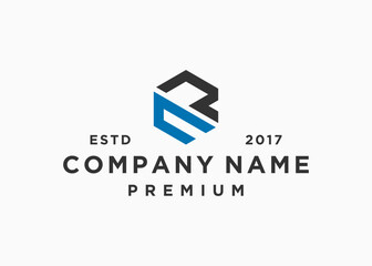 letter rc hexagon logo design vector illustration template