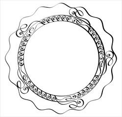 Hand Drawn Circular Vintage Calligraphic Frame M_2204026