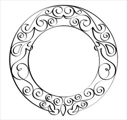 Hand Drawn Circular Vintage Calligraphic Frame M_2204036