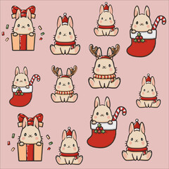 Christmas hares.Suitable for gift wrapping