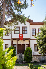 Traditional Ottoman house in Safranbolu. Safranbolu UNESCO World Heritage Site. Old wooden mansion turkish architecture. Wooden ottoman mansion windows.