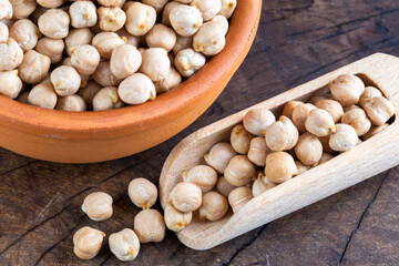 chickpeas in a bowl, close up of a Dried chickpeas