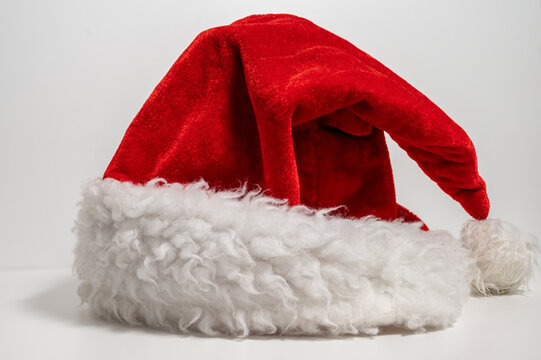 santa claus red hat in white background