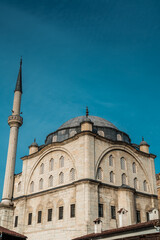 Fototapeta na wymiar Ottoman architecture mosque in Safranbolu. izzet pasha mosque. Turkish architecture stone mosque in safranbolu