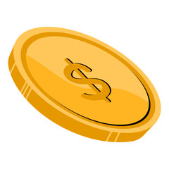 Modern flat icon Golden coin vector