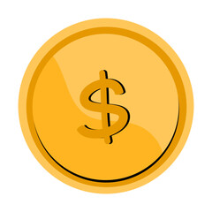 Modern flat icon Golden coin vector