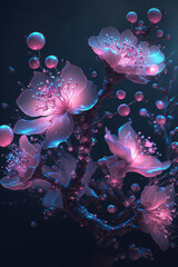 Beautiful cherry blossom illustration. Abstract floral design for prints, postcards or wallpaper